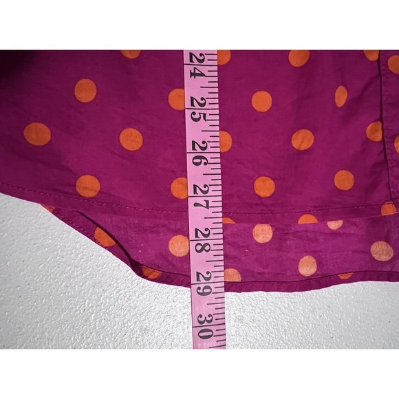 JC Penney Womens Pink & Orange Polka Dot Top w/ Floral Embroidery Button Down 1X - Picture 10 of 10